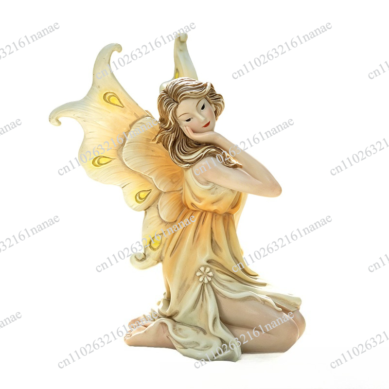 Bonsai Garden Plants - Kneeling Fairy Statue Elegant Fairy Figurine