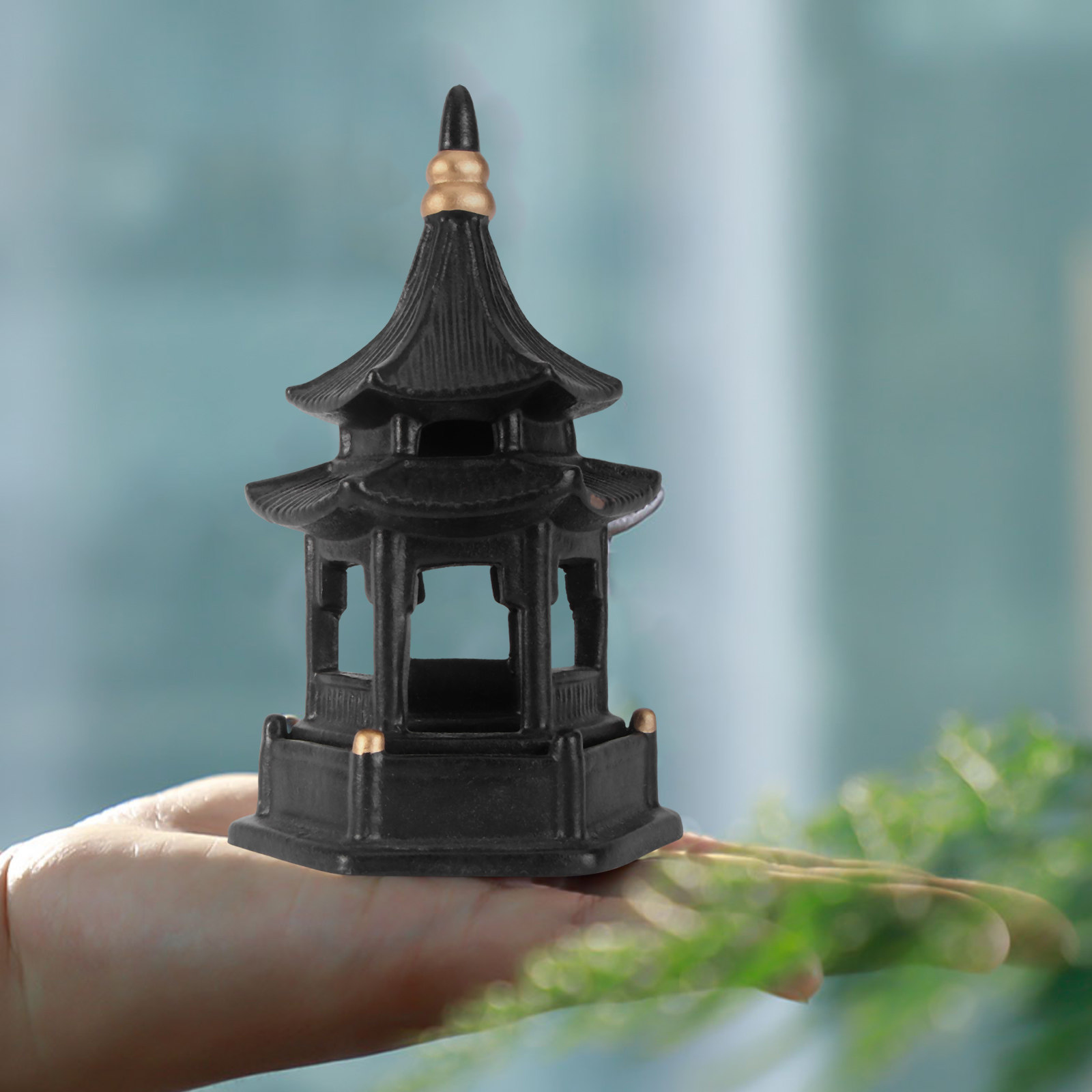 Bonsai Garden Photos - 1Pcs Hexagon Pavilion Creative Ceramic Craft