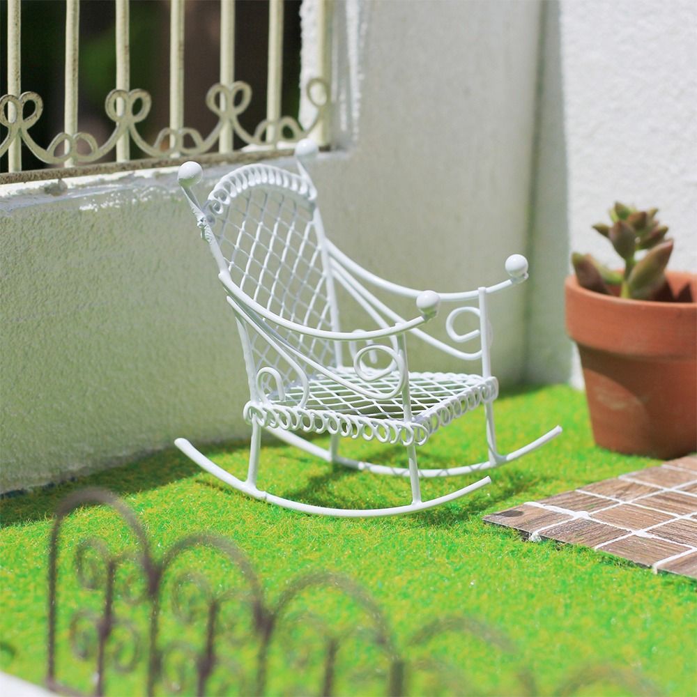 Bonsai Garden Photos - Metal Dollhouse Furniture White Rusty Desktop