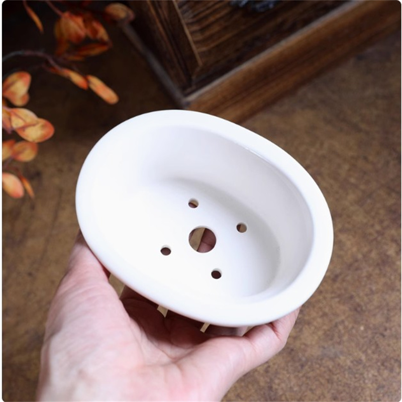 Porcelain White Oval Bonsai Po - Bonsai Garden Table recension och pris