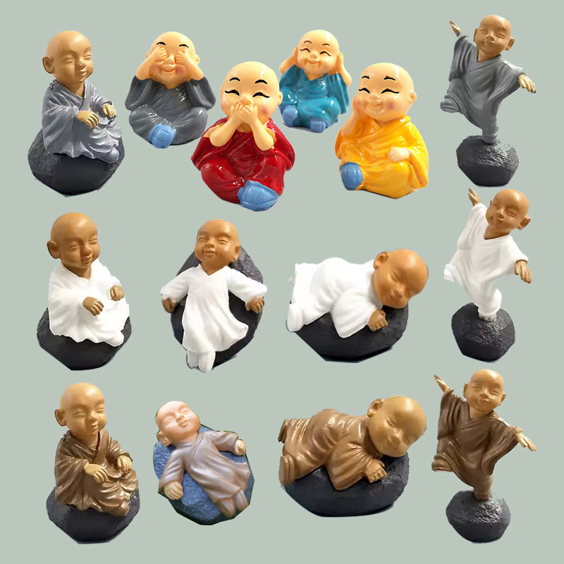 4pcs Chinese Kongfu Monk Minia - Bonsai Garden Japan recension och pris