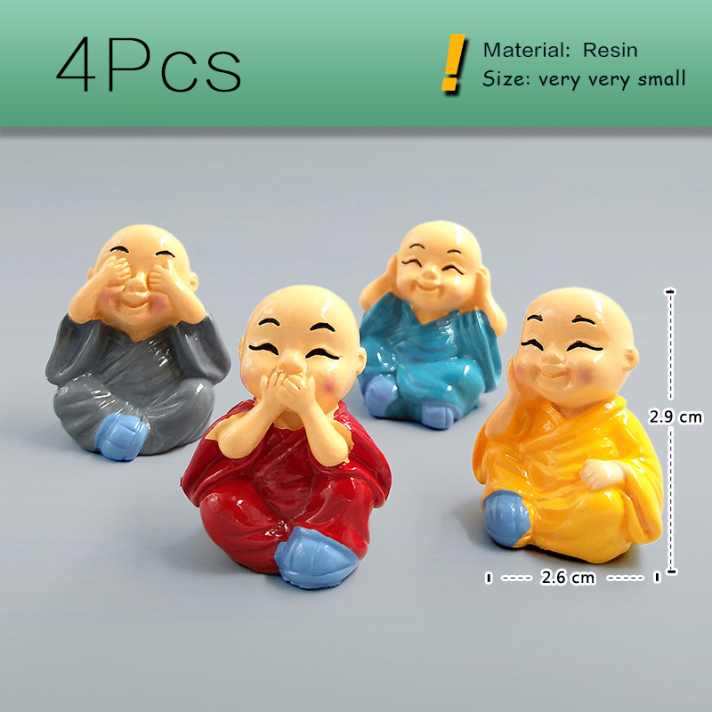 4pcs Chinese Kongfu Monk Minia - Bonsai Garden Japan recension och pris