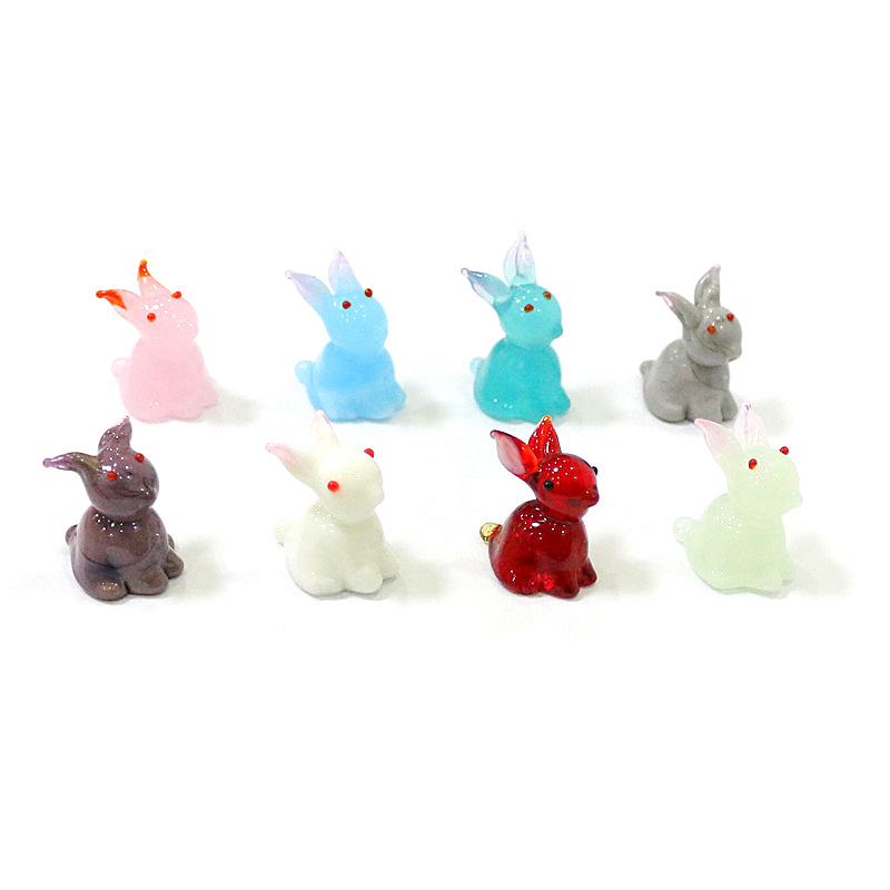 2pcs Mini Glass Bunny Figurine - Bonsai Garden Japan recension och pris