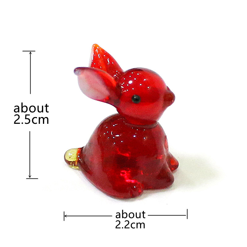 2pcs Mini Glass Bunny Figurine - Bonsai Garden Japan recension och pris